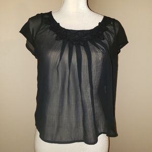 ❤Hollister Blouse SZ Small.  Semi Sheer So Cute